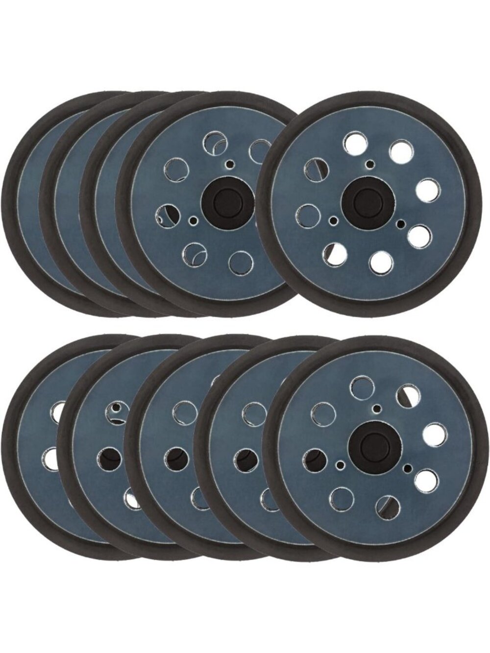 10 Packs 5" Hook and Loop Sanding Pads - 8 Hole Replacement Backing Plates